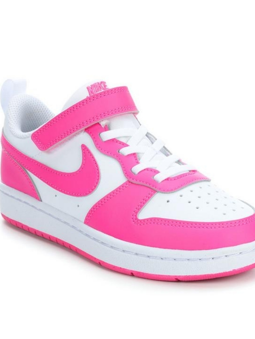 Nike Kids Low-Top Sneakers in White and Hot Pink